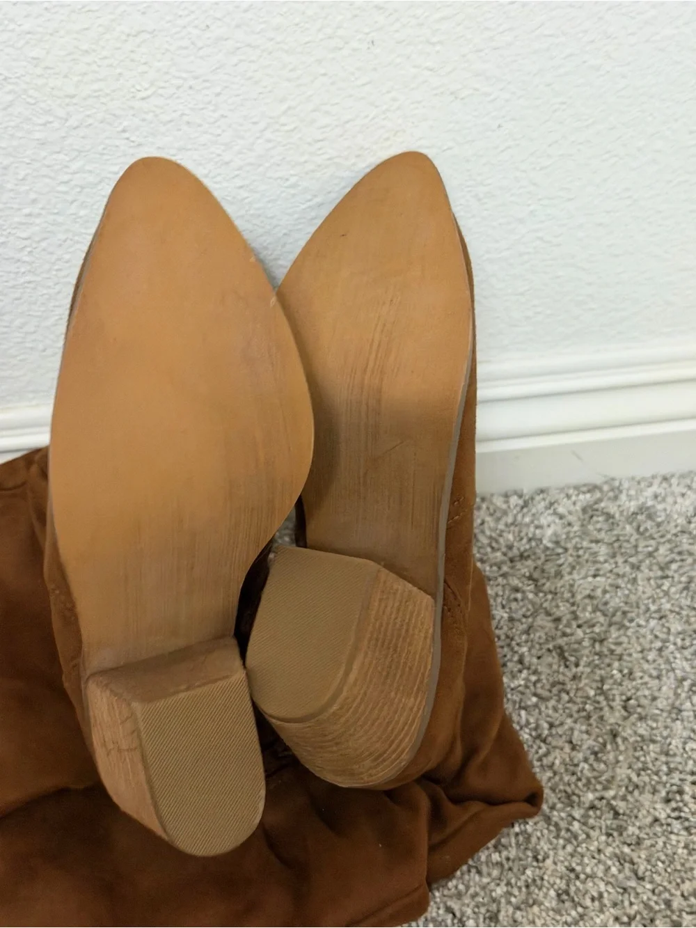 New Never Worn Women's Brown Slouchy Mid Calf Suede Boots Size 6